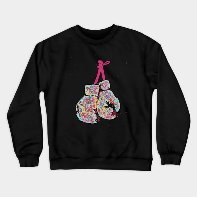 Pink Ribbon Fighter Crewneck Sweatshirt by KBILU_Art